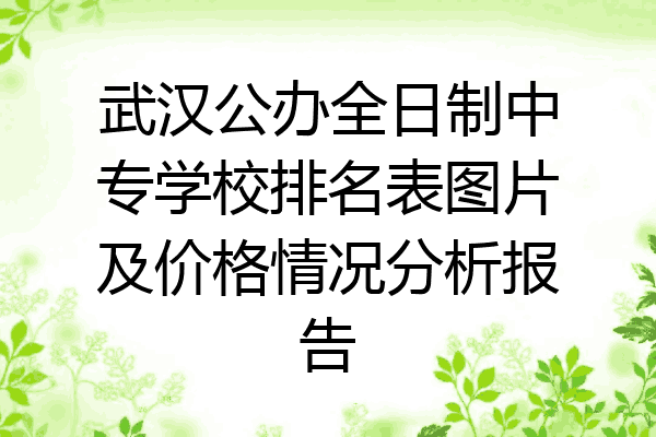武汉公办全日制中专学校排名表图片及价格情况分析报告