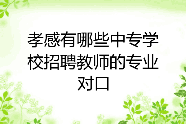 孝感有哪些中专学校招聘教师的专业对口