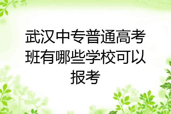 武汉中专普通高考班有哪些学校可以报考