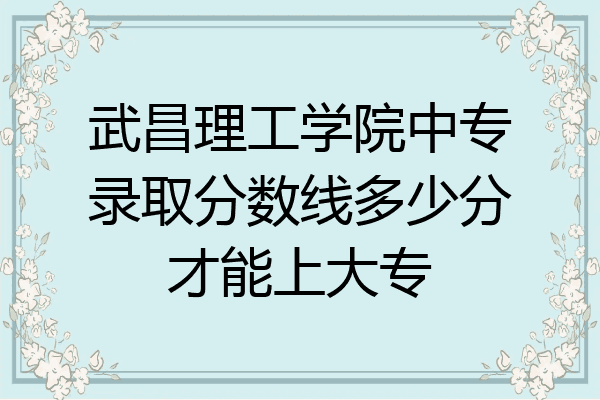 武昌理工学院中专录取分数线多少分才能上大专