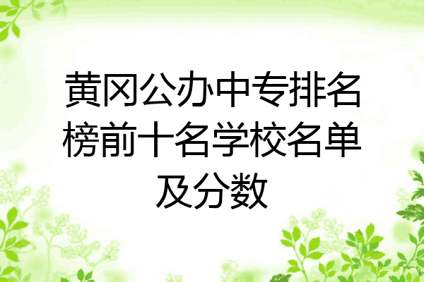 黄冈公办中专排名榜前十名学校名单及分数