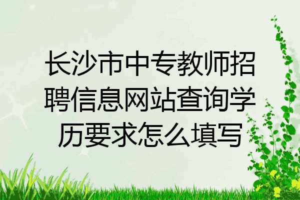 长沙市中专教师招聘信息网站查询学历要求怎么填写