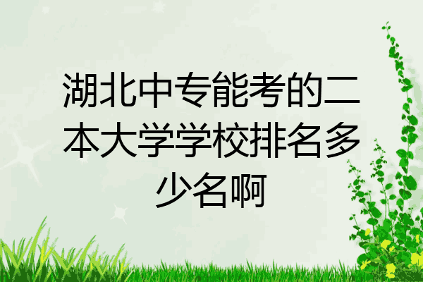 湖北中专能考的二本大学学校排名多少名啊