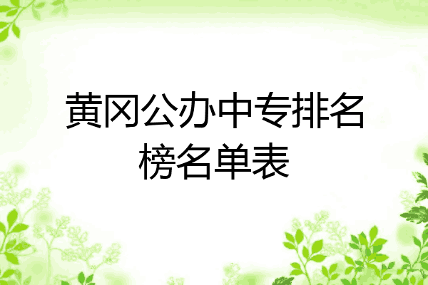 黄冈公办中专排名榜名单表