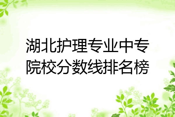 湖北护理专业中专院校分数线排名榜