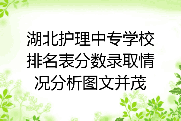 湖北护理中专学校排名表分数录取情况分析图文并茂