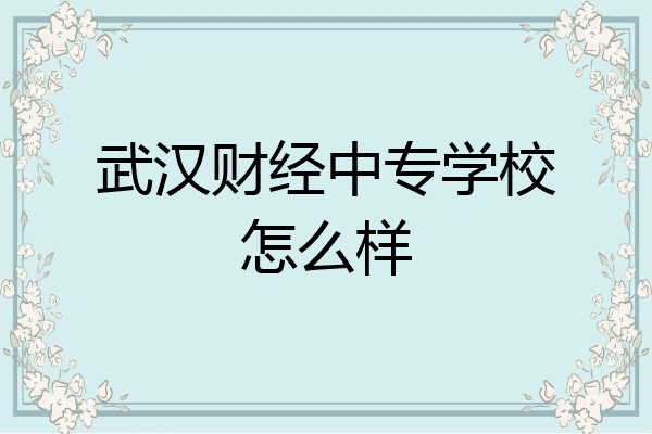 武汉财经中专学校怎么样