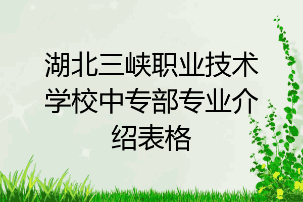 湖北三峡职业技术学校中专部专业介绍表格