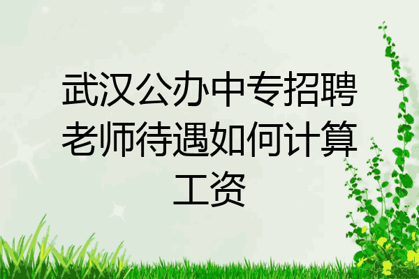 武汉公办中专招聘老师待遇如何计算工资