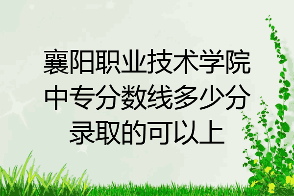 襄阳职业技术学院中专分数线多少分录取的可以上