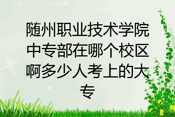 随州职业技术学院中专部在哪个校区啊多少人考上的大专