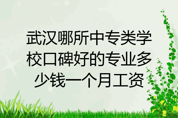 武汉哪所中专类学校口碑好的专业多少钱一个月工资