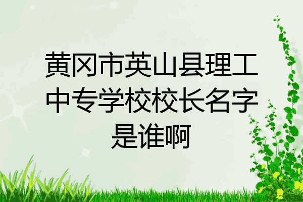 黄冈市英山县理工中专学校校长名字是谁啊