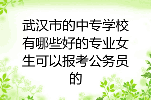 武汉市的中专学校有哪些好的专业女生可以报考公务员的