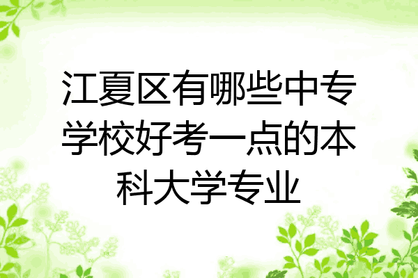江夏区有哪些中专学校好考一点的本科大学专业
