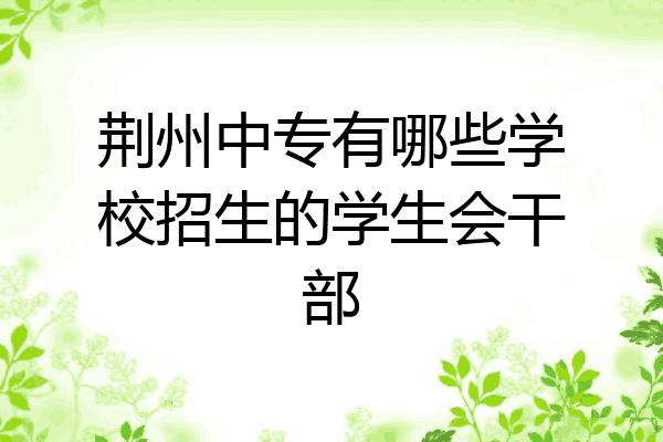 荆州中专有哪些学校招生的学生会干部