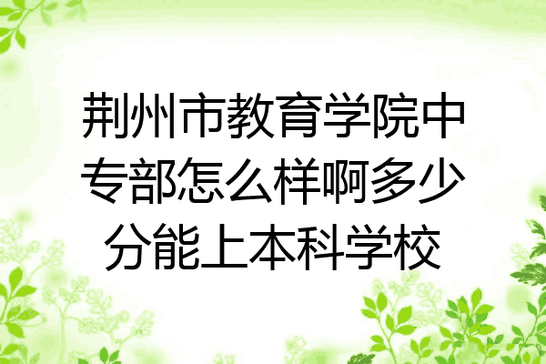 荆州市教育学院中专部怎么样啊多少分能上本科学校
