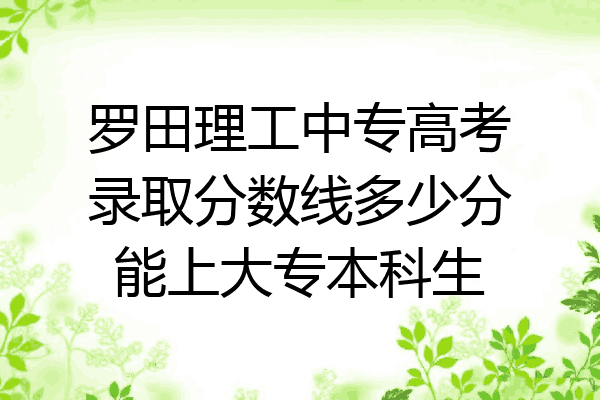 罗田理工中专高考录取分数线多少分能上大专本科生