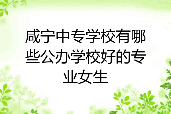 咸宁中专学校有哪些公办学校好的专业女生
