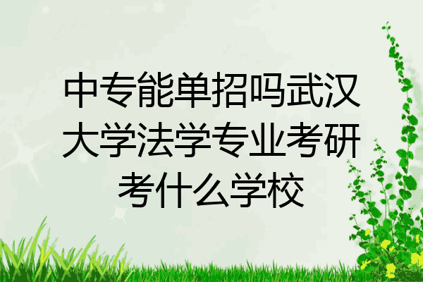 中专能单招吗武汉大学法学专业考研考什么学校