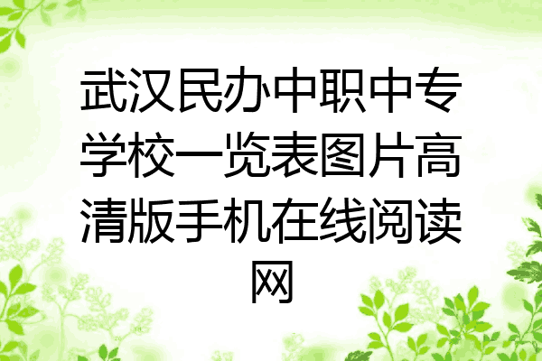 武汉民办中职中专学校一览表图片高清版手机在线阅读网