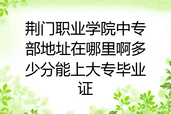 荆门职业学院中专部地址在哪里啊多少分能上大专毕业证