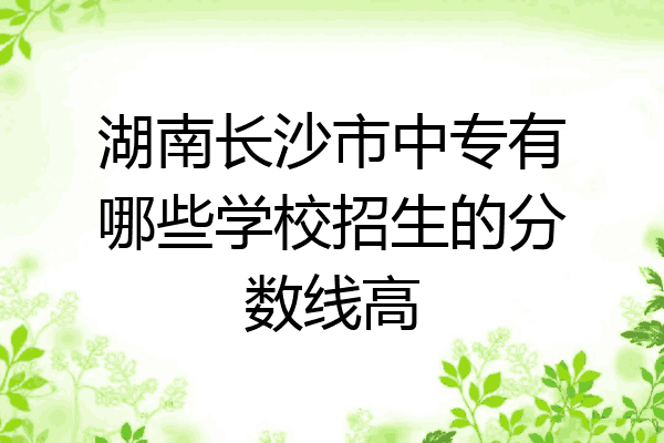 湖南长沙市中专有哪些学校招生的分数线高
