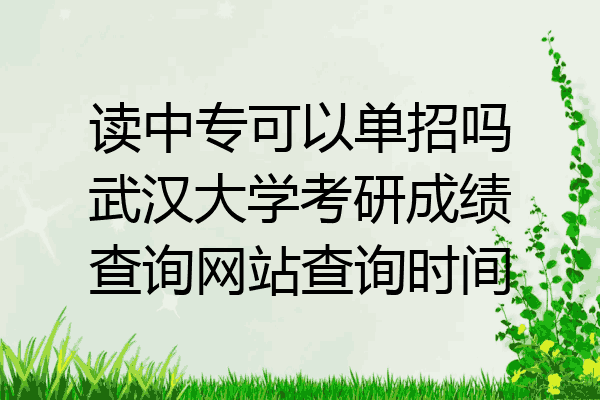 读中专可以单招吗武汉大学考研成绩查询网站查询时间