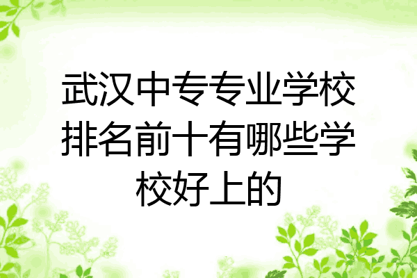 武汉中专专业学校排名前十有哪些学校好上的