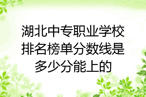 湖北中专职业学校排名榜单分数线是多少分能上的