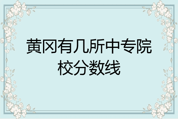 黄冈有几所中专院校分数线