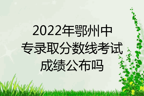 2022年鄂州中专录取分数线考试成绩公布吗