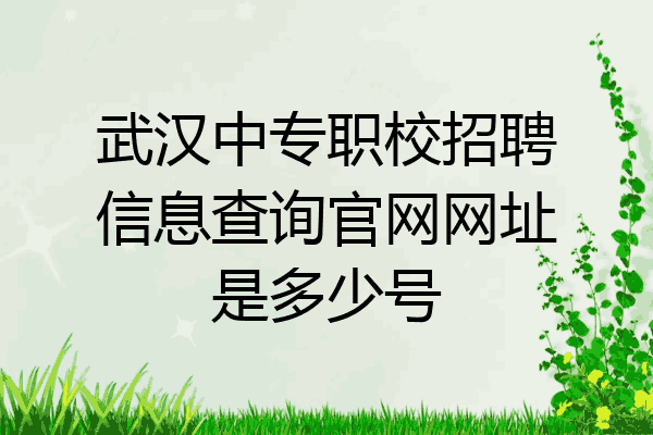 武汉中专职校招聘信息查询官网网址是多少号