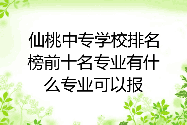 仙桃中专学校排名榜前十名专业有什么专业可以报