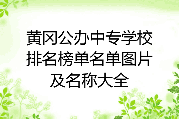 黄冈公办中专学校排名榜单名单图片及名称大全