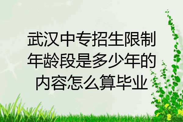 武汉中专招生限制年龄段是多少年的内容怎么算毕业