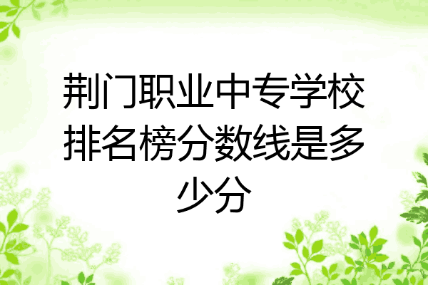 荆门职业中专学校排名榜分数线是多少分