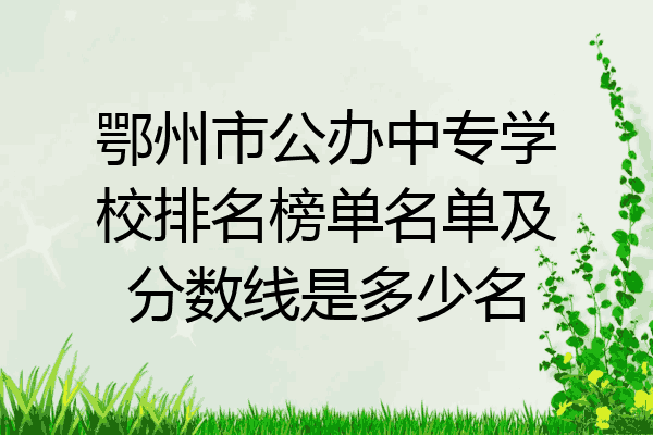 鄂州市公办中专学校排名榜单名单及分数线是多少名