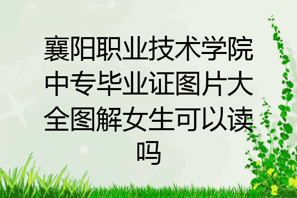 襄阳职业技术学院中专毕业证图片大全图解女生可以读吗