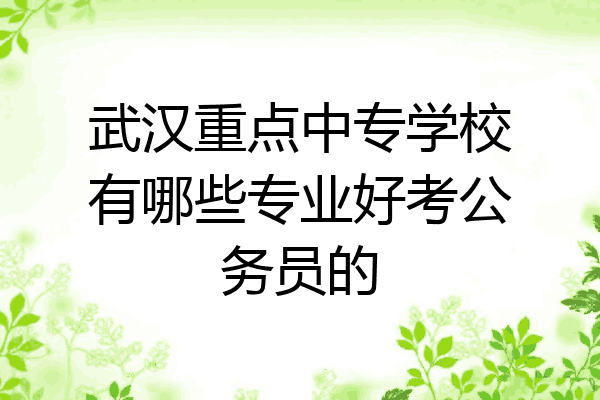 武汉重点中专学校有哪些专业好考公务员的