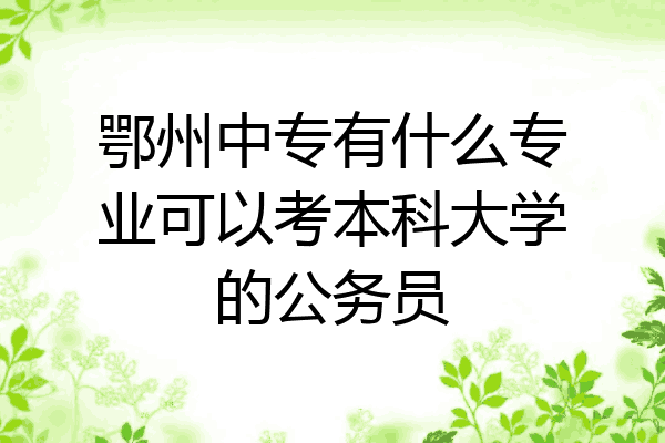 鄂州中专有什么专业可以考本科大学的公务员