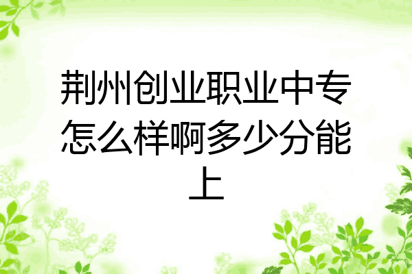 荆州创业职业中专怎么样啊多少分能上