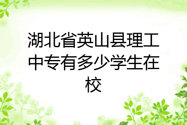 湖北省英山县理工中专有多少学生在校
