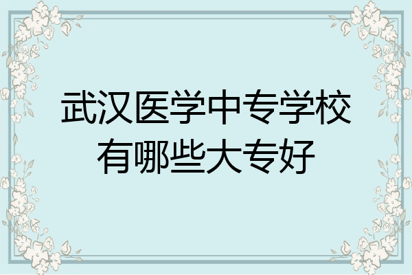 武汉医学中专学校有哪些大专好