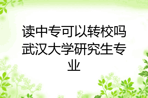 读中专可以转校吗武汉大学研究生专业