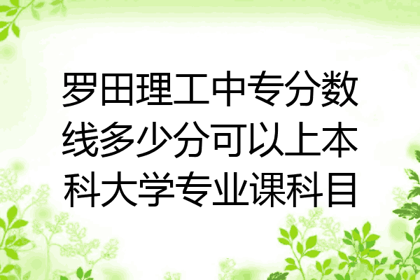 罗田理工中专分数线多少分可以上本科大学专业课科目