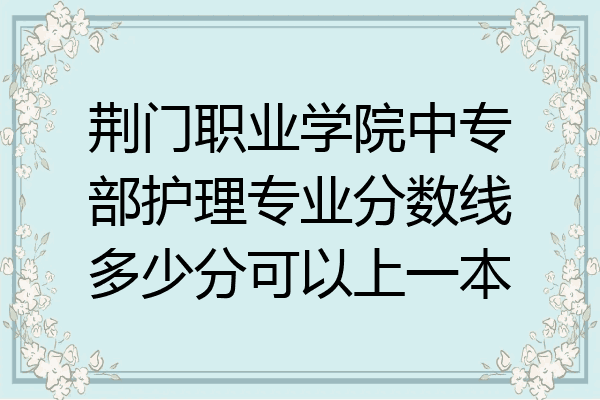 荆门职业学院中专部护理专业分数线多少分可以上一本