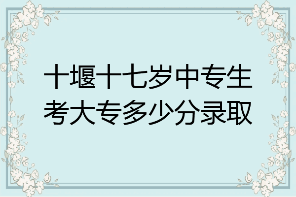 十堰十七岁中专生考大专多少分录取