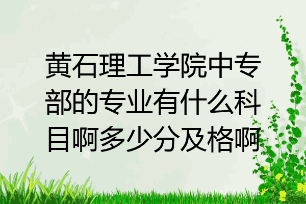 黄石理工学院中专部的专业有什么科目啊多少分及格啊