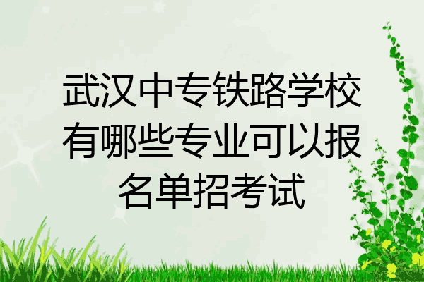 武汉中专铁路学校有哪些专业可以报名单招考试